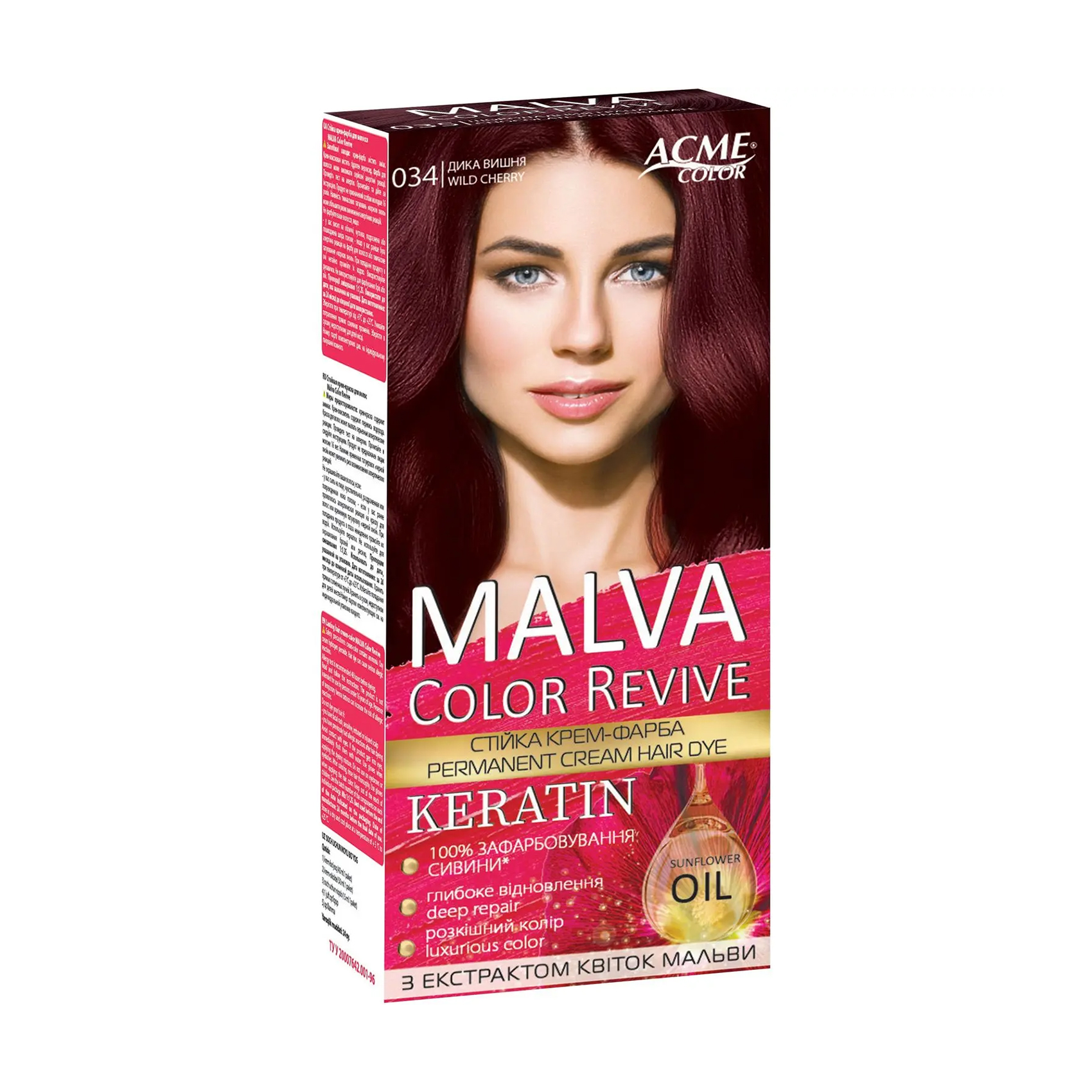 Стійка крем-фарба для волосся Acme Color Malva Color Revive 034 Дика вишня, 105 мл
